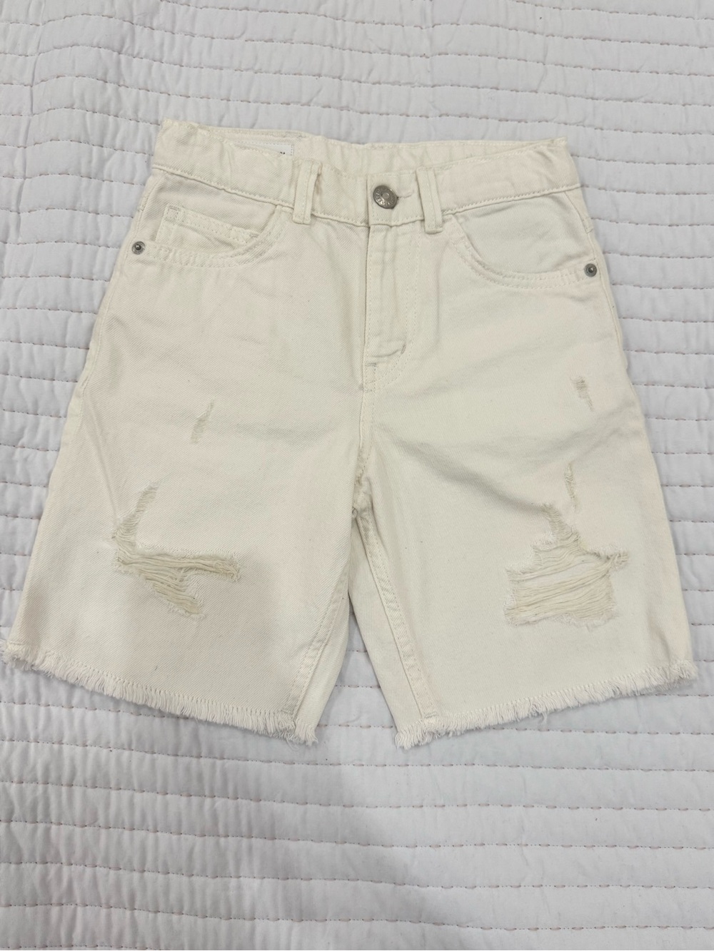 Zara kids White Distressed Shorts